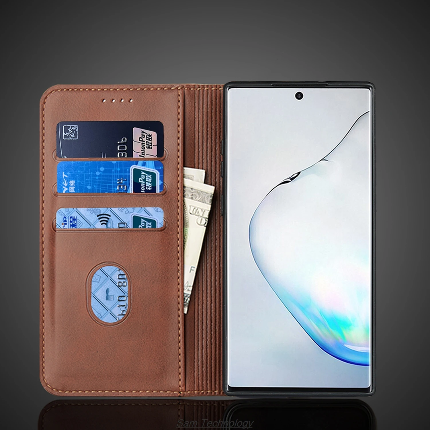 Кожаный чехол с магнитным притяжением для Samsung Galaxy Note 20 Ultra/Note 20U кобура откидной крышкой чехол-кошелек сумки Fundas Фото №5