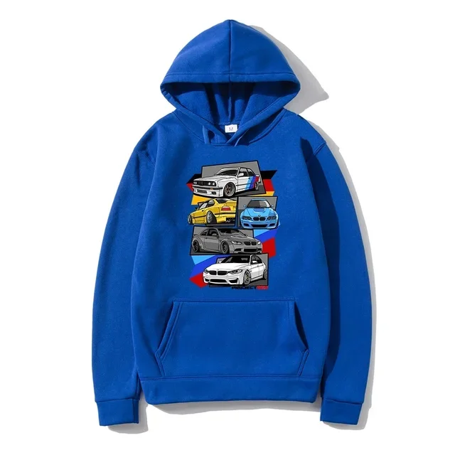 Hoodie Fashion Pria Grafis Initial D Klasik E30 E46 E92 F80 M3 E36 Unisex Hip Hop Pullover Sweatshirt Grafis Mobil