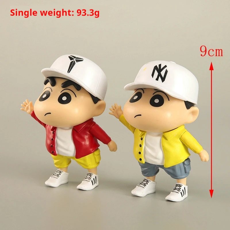 Crayon de dessin animé Shin-Chan portant un chapeau, figurine d'anime, figurine d'action Kawaii, collection de jouets, ornements de bureau, poupées modèles en PVC