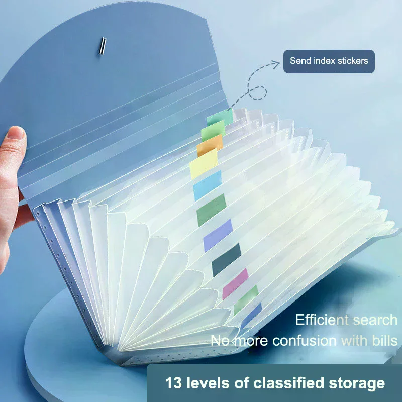 13 Pockets Expanding File Folder Accordion Document Organizer Check Receipts Bill Card Ticket Holder Expandable PP Wallet Case