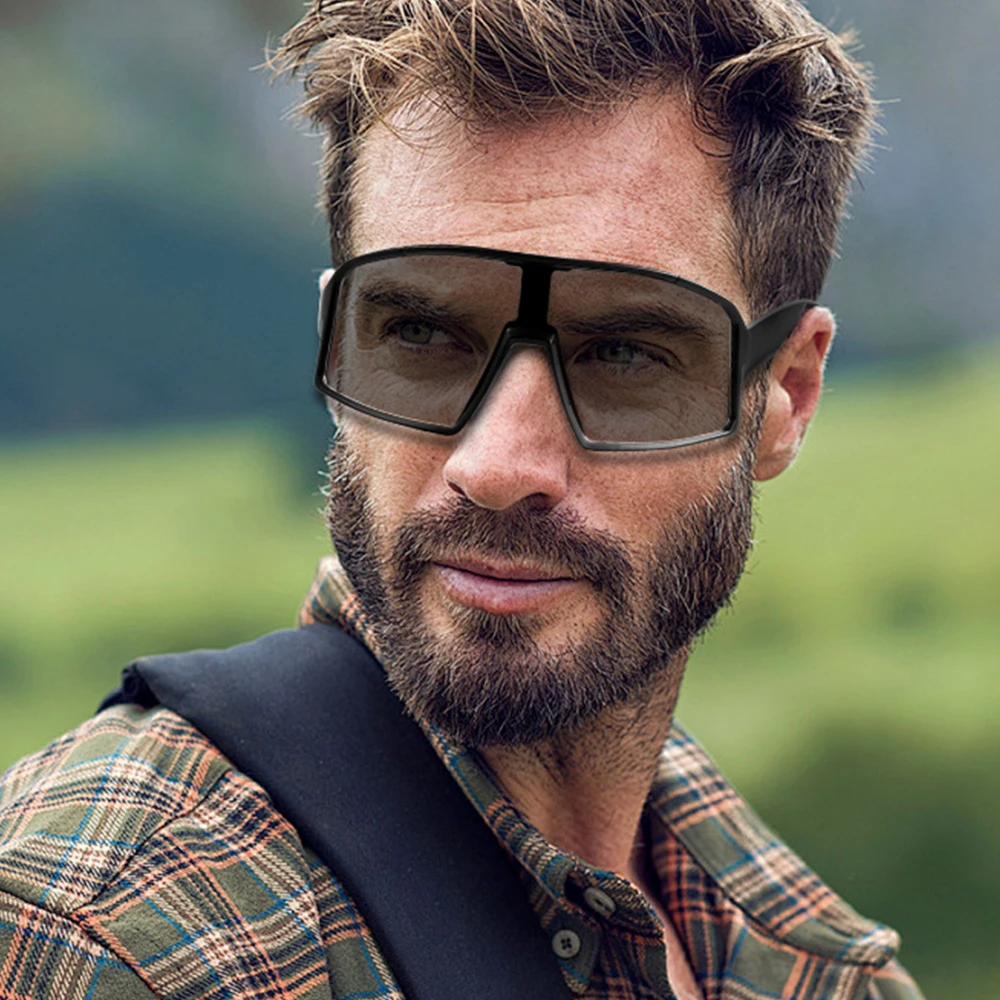 CRIXALIS Vintage Full Frame Photochromic Sunglasses For Men Sports Cycling Running Sun Glasses Anti-reflective Shade UV400