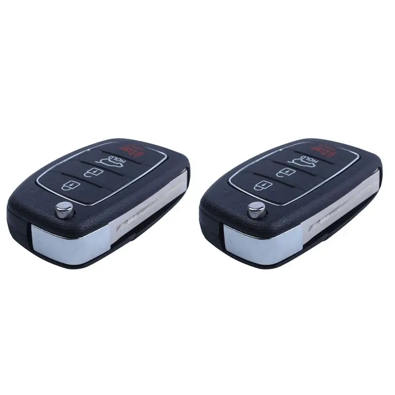 2X Flip Key Shell Fit For Santa Fe Remote Key Case Fob 4 Button PG180D