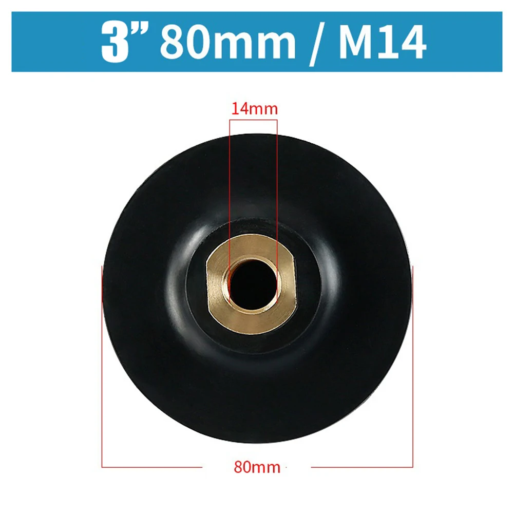 3 Inci/4 Inci Bantalan Penopang Karet Tempat Cakram Gerinda Pemoles untuk Penggiling Sudut M 14 M10 Bantalan Penopang Cakram Gerinda Abrasif