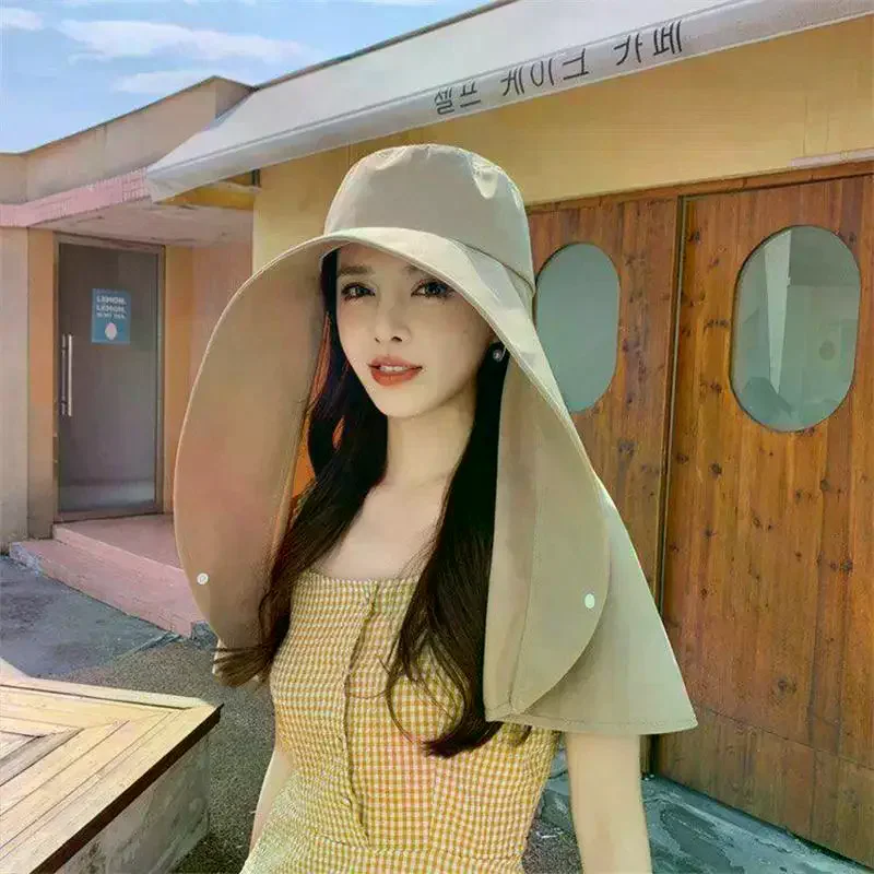 Large Brim Fisherman Hat UV Sun Protection Quick Drying Outdoor Cap With Detachable Shawl For Fishing Garden