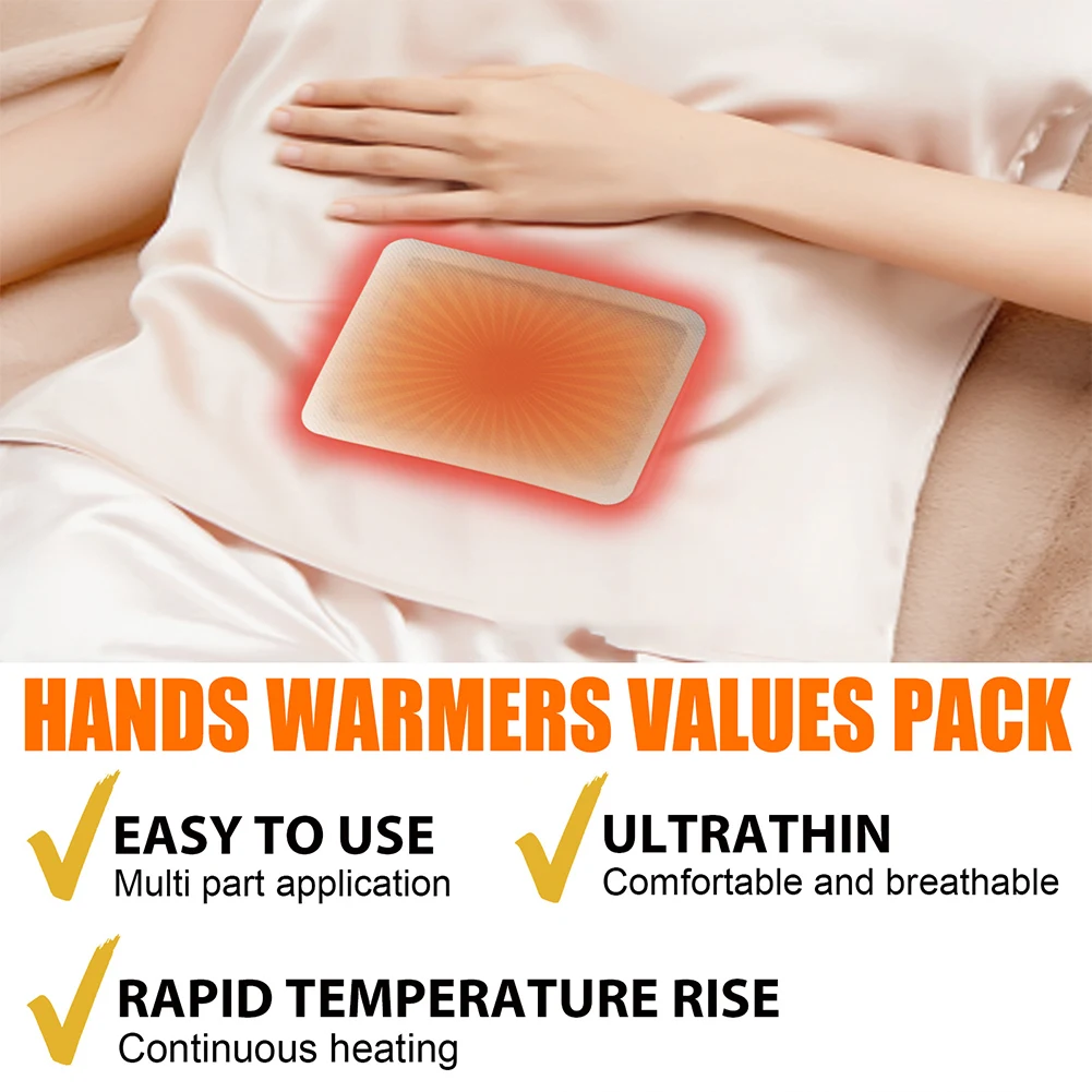 20/40Pcs Disposable Hand Warmer Self-Adhesive Winter Hand Body Foot Waist Warmer Long Lasting Hand Heating Pad for Men Women