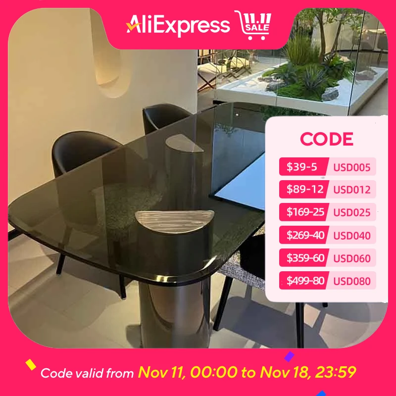 

Черный современный обеденный стол Уникальный пол Большой дизайн Роскошный обеденный стол Кофейный центр Кухня Mesa De Jantar Мебель для дома