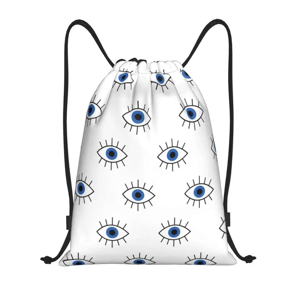 Cute Blue Turkish Evil Eye Drawstring Backpack Women Men Gym Sport Sackpack Portable Nazar Amulet Boho Training Bag Sack