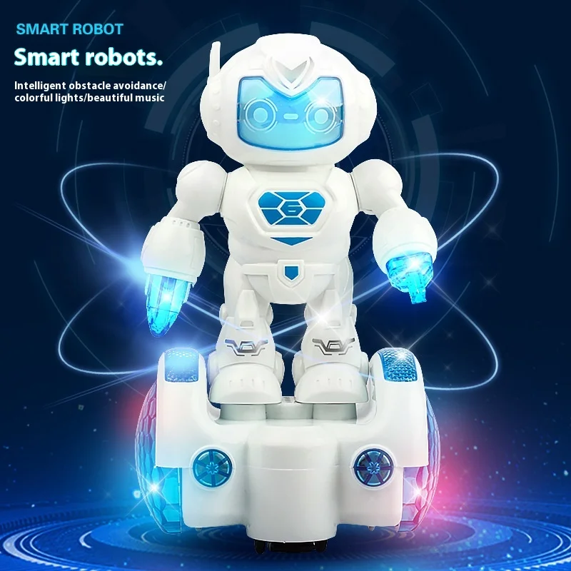 New Children'S Electric Car Robot Action Character Model Toy Firm Decorative Music Robot Toys Gifts