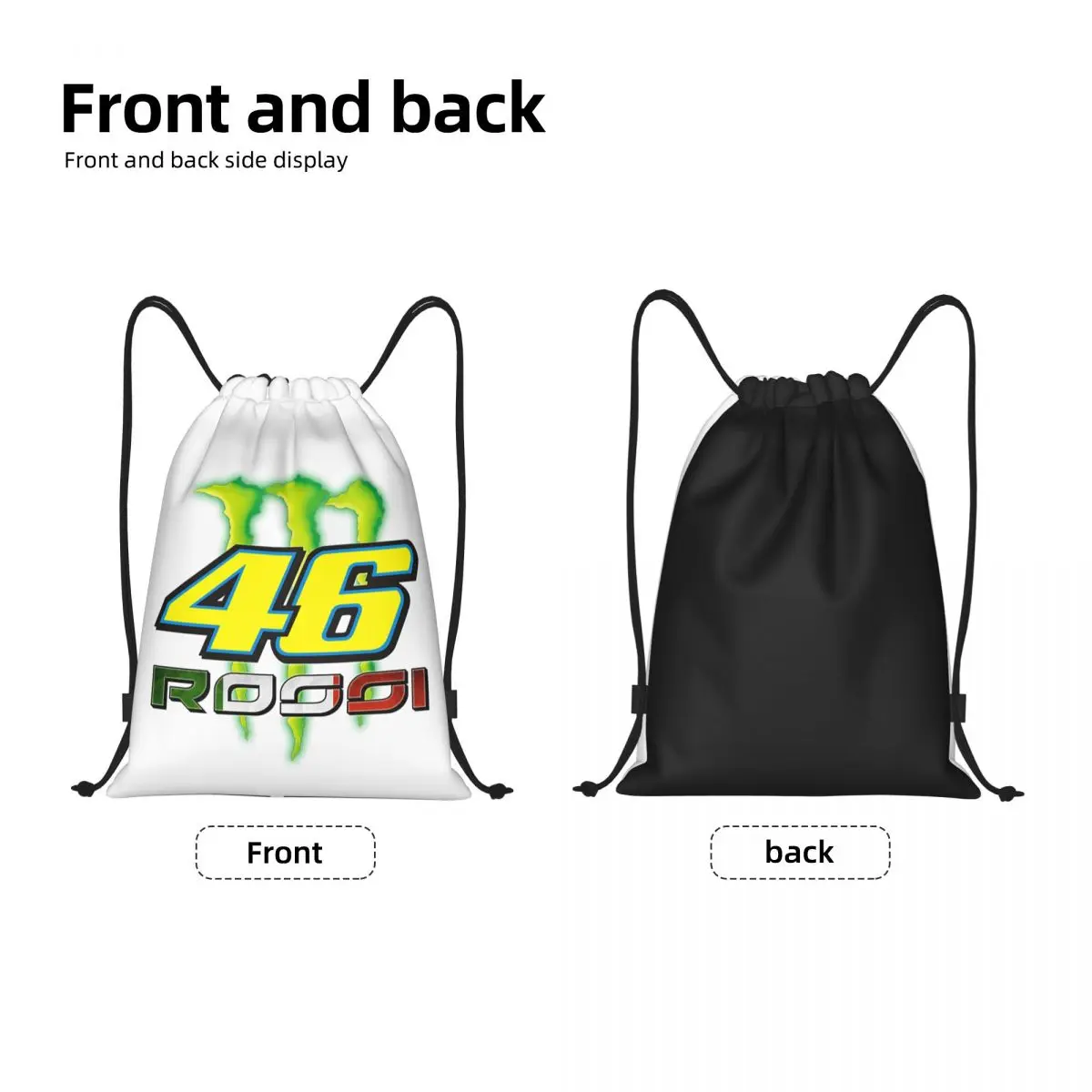 Rossi-mochila con cordón para hombre y mujer, saco de compras plegable, para gimnasio y Deporte