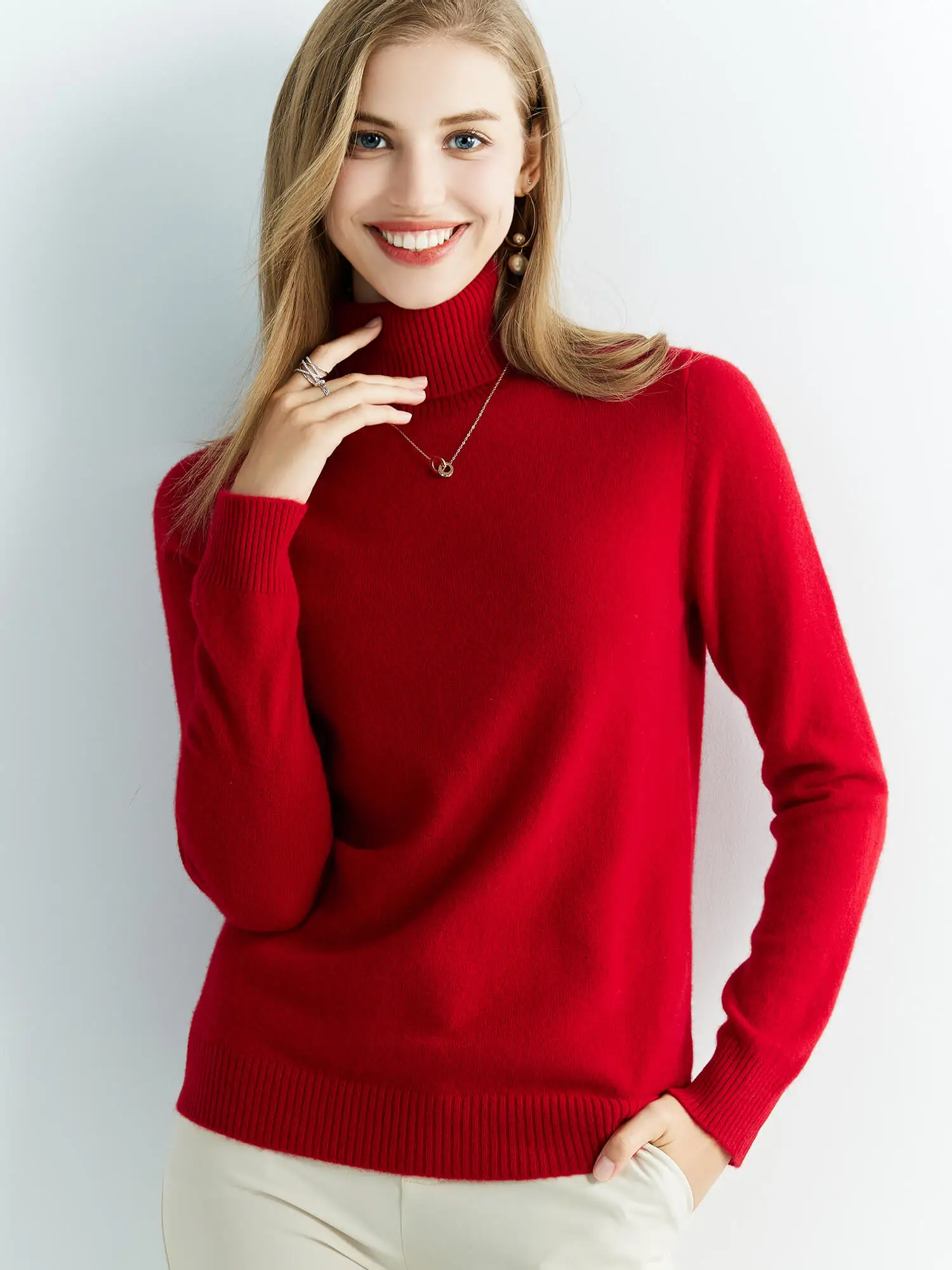 Gestrickte Pullover Kaschmir Pullover frauen 100% Merino Wolle Rollkragen Mode Pullover Winter Herbst Jumper Top Weibliche Kleidung – Detail 32