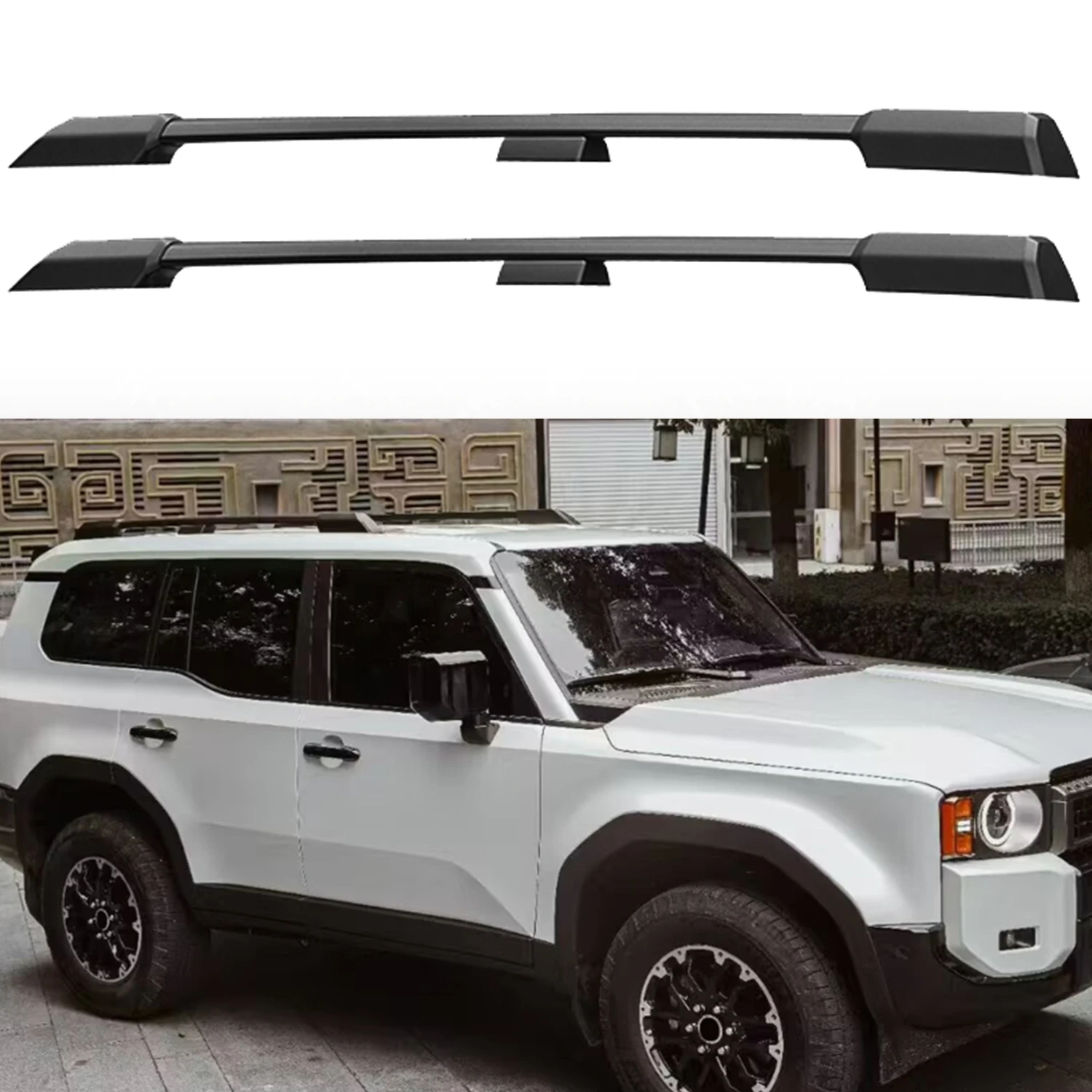 Car Roof Racks Rails Luggage Carrier Bars for Toyota Land Cruiser Prado J250 LC250 2024 2025