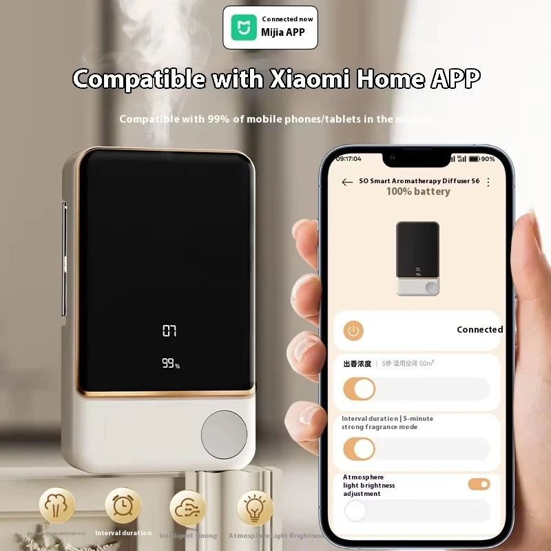 Connected Mijia APP Ultrasonic Aromatherapy Machine Intelligent Reed Diffuser Built-in Battery Low Noise Wall-Mounted ABS