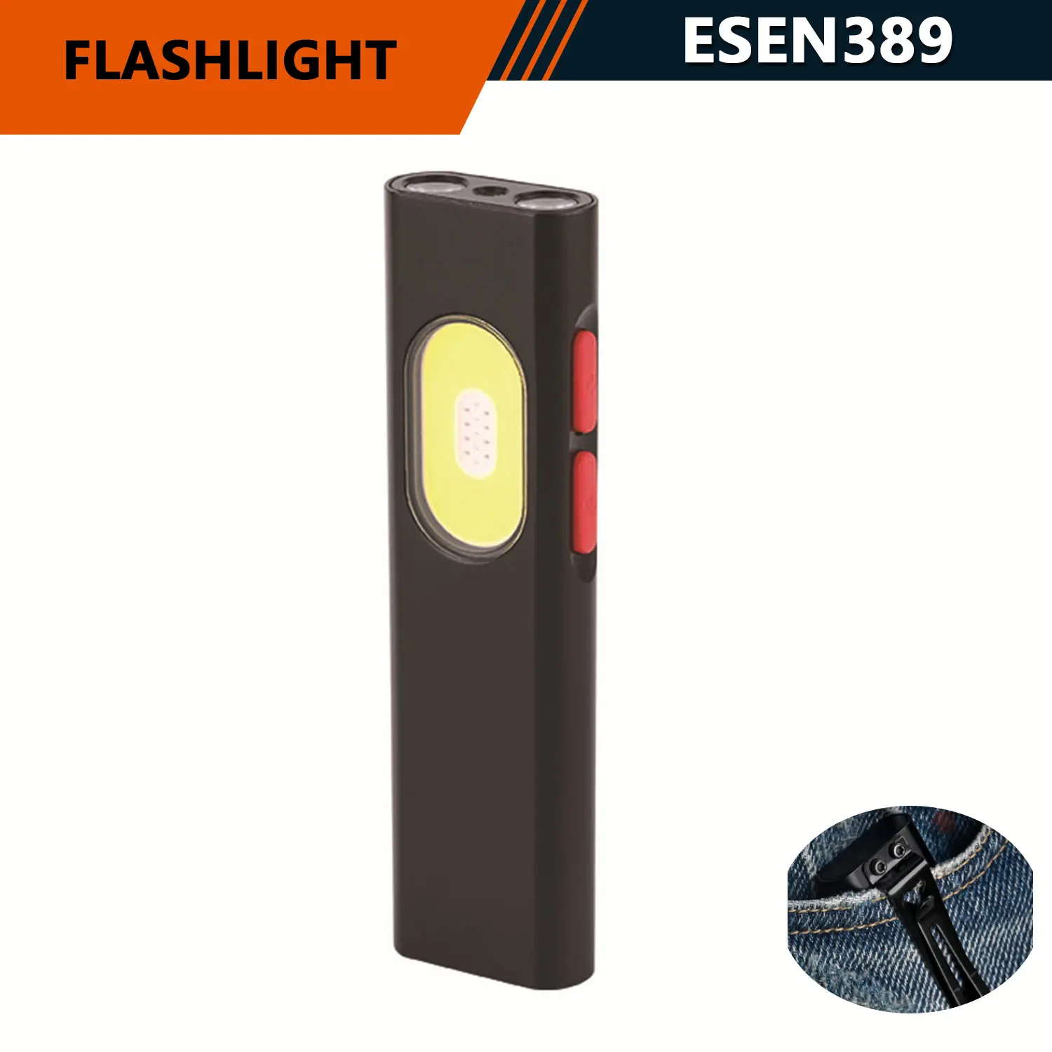 3-in-1 Red/Blue Warning Light - 1000LM Aluminum Alloy Work Lamp, 1200mah USB-C Fast Charge, Laser Pointer + Magnetic Base