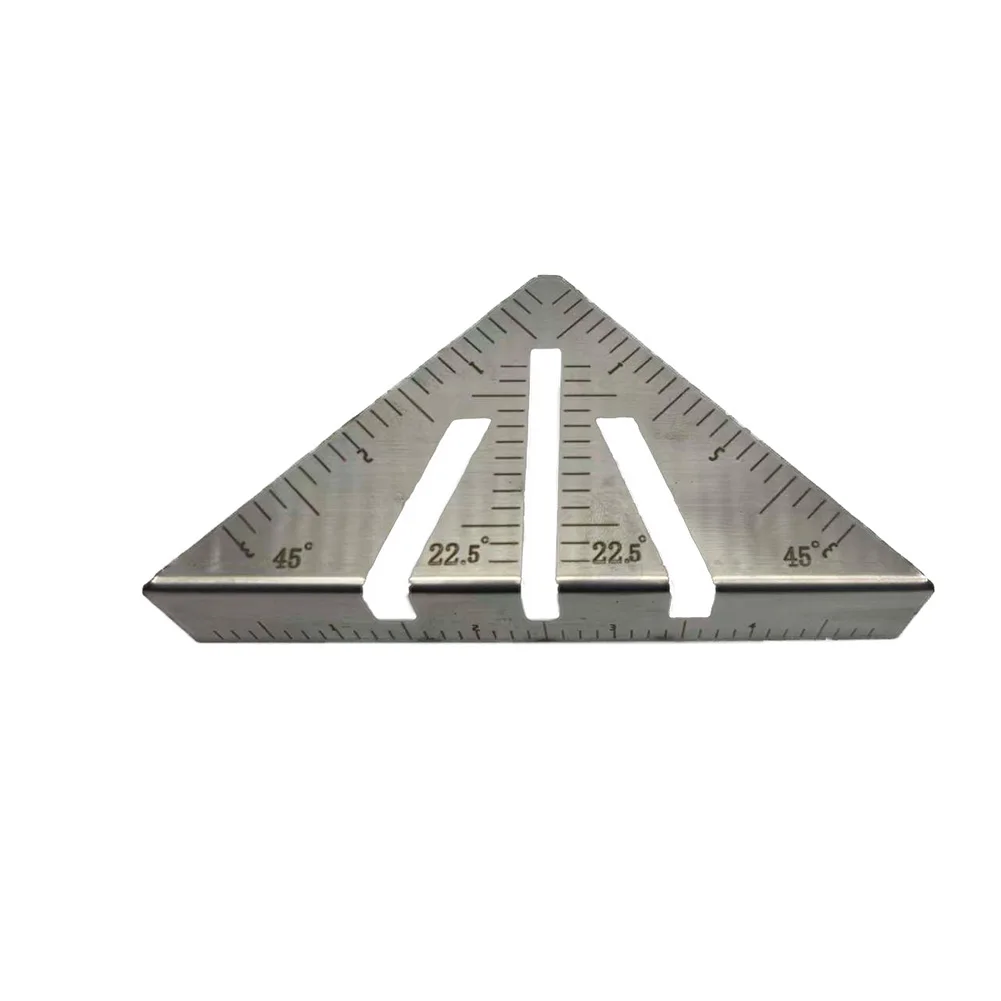 Silver Metal Square Ruler 22.5-90 Degree Triangle Marking Tool For Welding Fabrication Woodworking Framing Layout