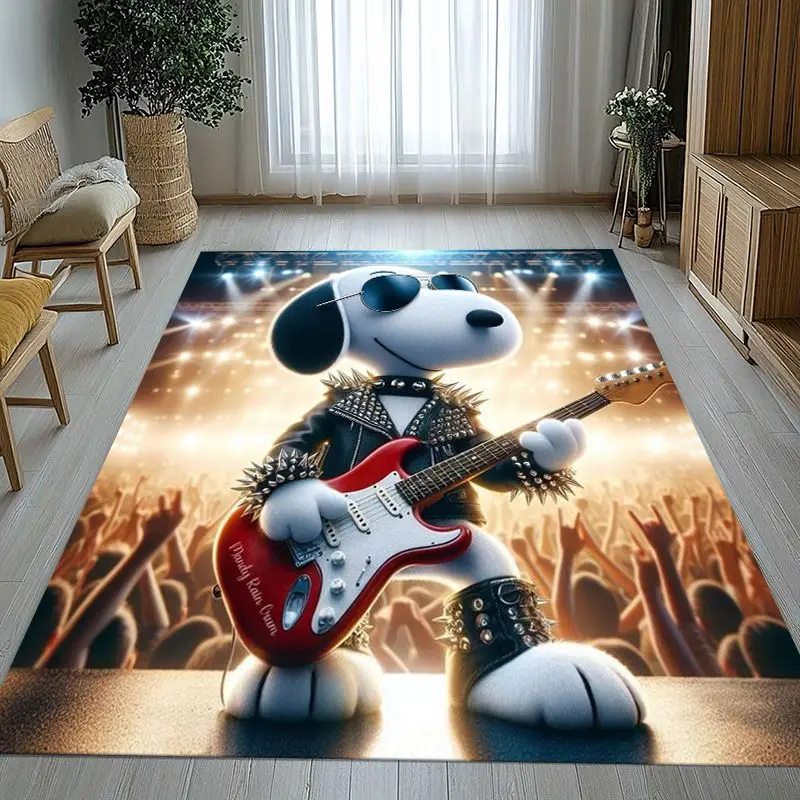 Funny S-Snoopys Dog Cartoon Area Rug,Soft Non-Slip Carpet Mat for Living Room Bedroom Playroom,Sofa Floor Rug,Home Decor Gift