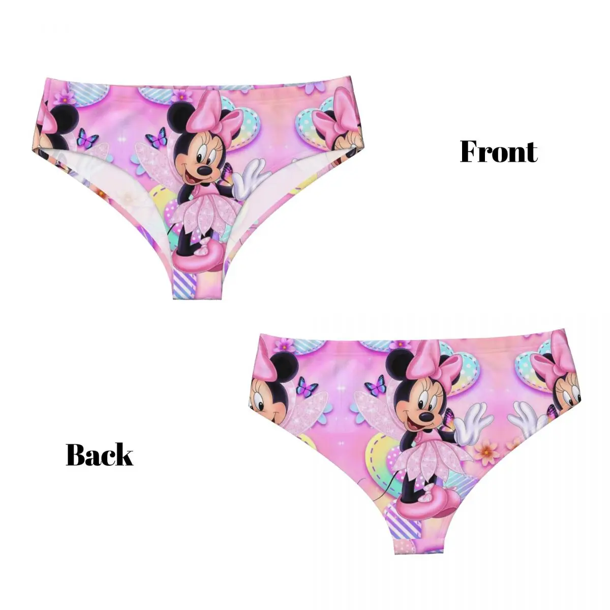 Custom Women\'s Cartoon Cute Kawaii Mickey Mouse Minnie Panties Comfort Briefs Underwear