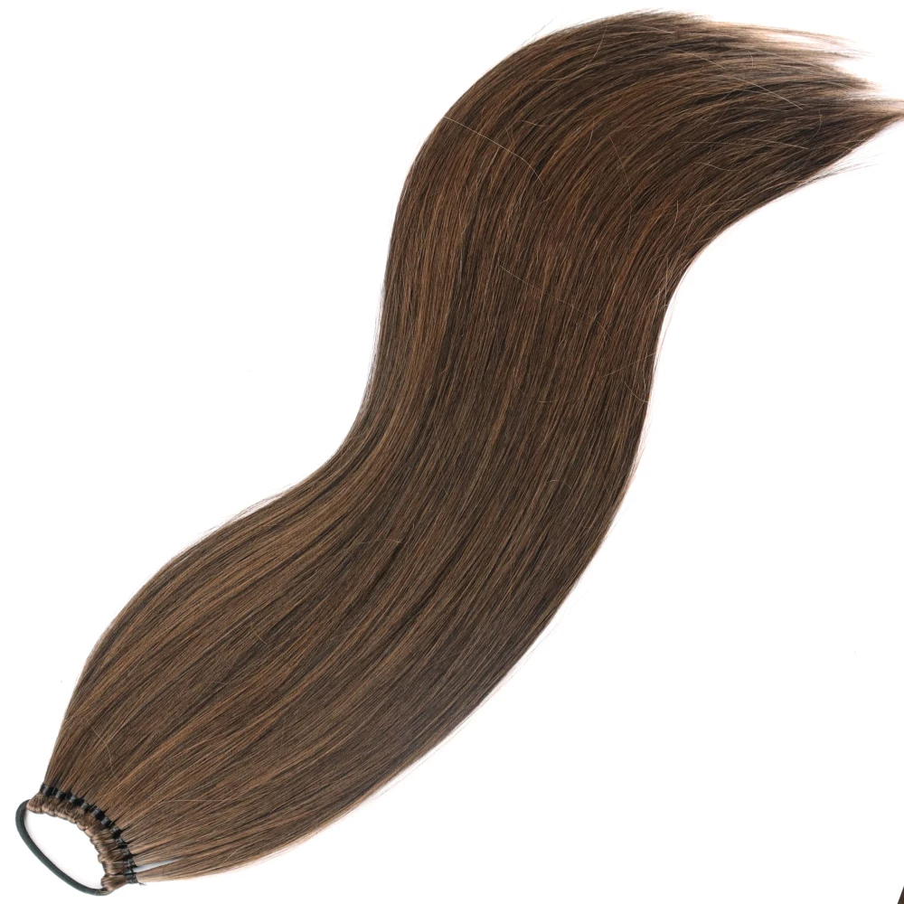 Synthetische Pferdeschwanz-Extensions, Gummiband-Haar, geflochtenes Pferdeschwanz-Haarteil, 61 cm, Schwarz, Blond, Braun, Frisur für Frauen