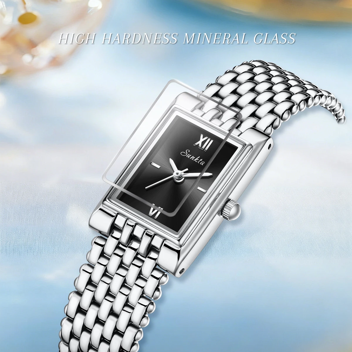 Reloj SUNKTA para mujer, elegante, resistente al agua, Retro, ultrafino, reloj de lujo para mujer, reloj informal de cuarzo para mujer, reloj de mujer