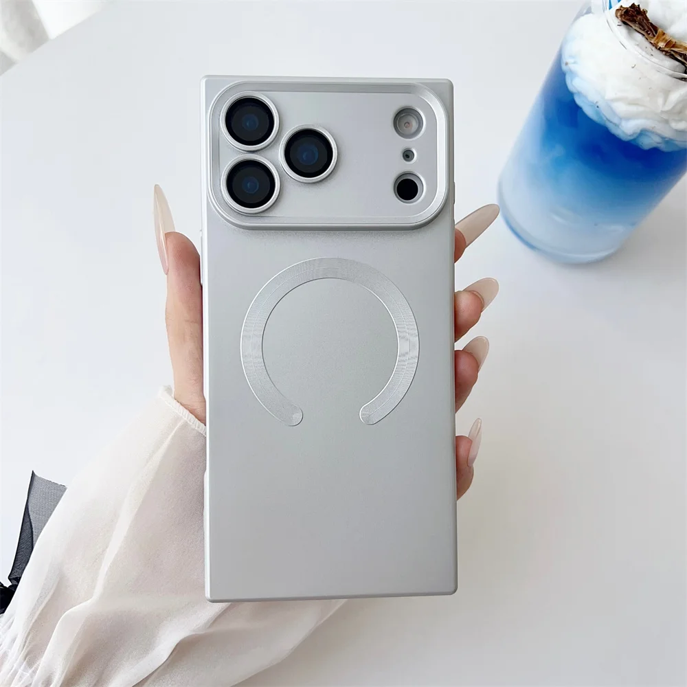 

Square Skin for Magsafe Magnetic Wireless Charging Lens Protective Phone Case for IPhone 17 Pro 17 Pro Max Silicone Soft Cover
