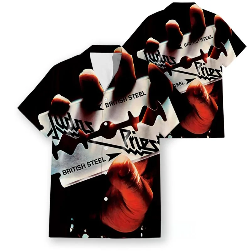 

Judas Priest Rock Band 3D Printing Hawaiian Shirts Men Women Casual Fashion Short Sleeve Shirt Tops Blouse Man Clothing