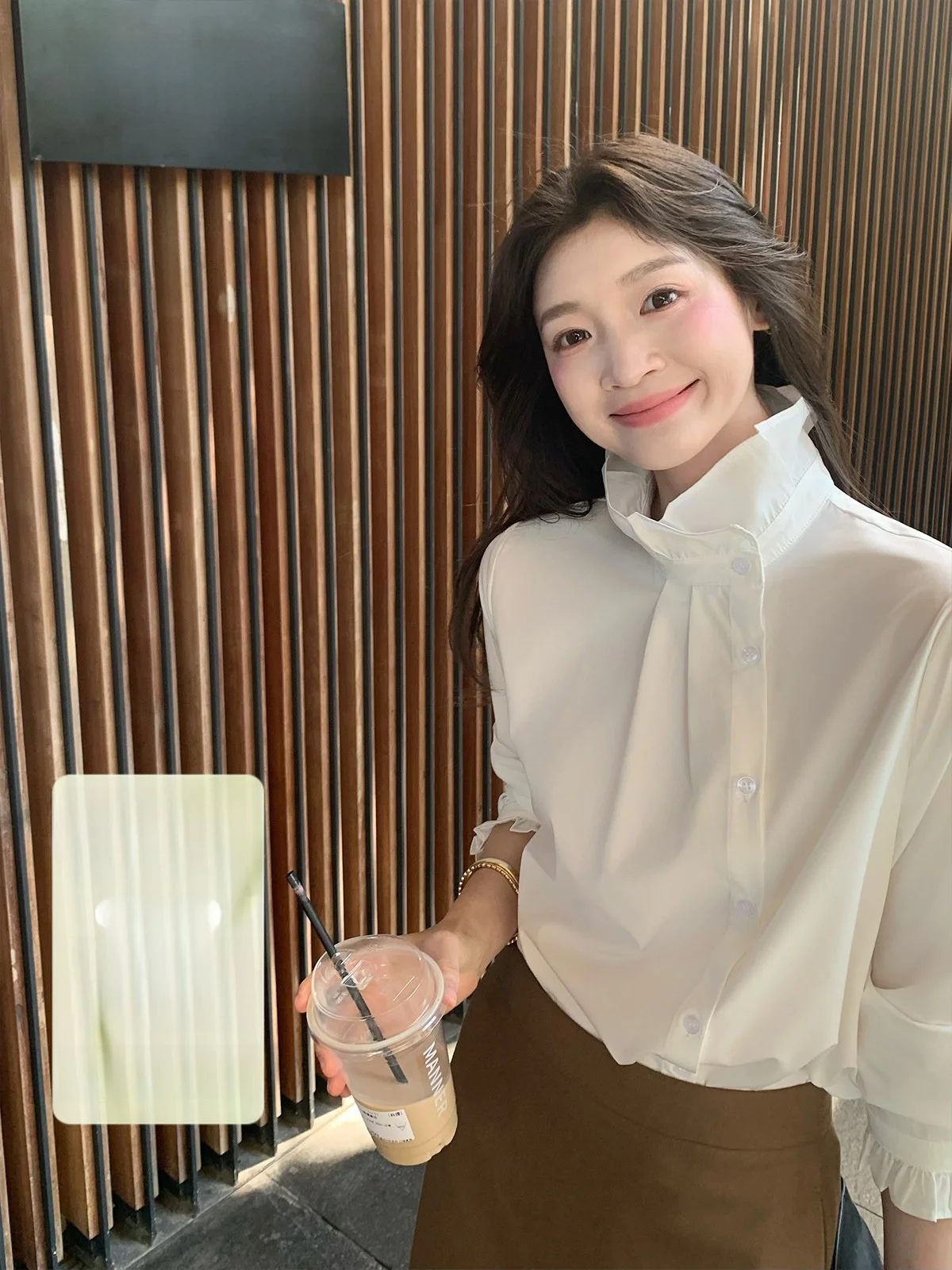 

Folelse Chic Lace Collar Shirt Luxury Design Loose Fit Long Sleeve Anti-Wrinkle Polyester Viscose Modal Blend Women's Fashion