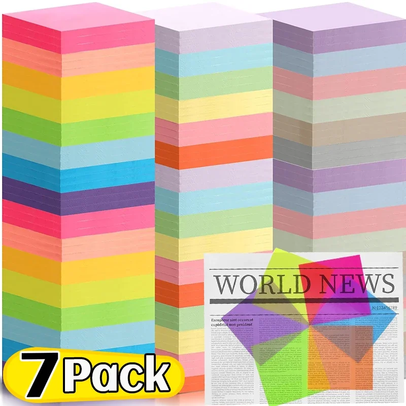 Colorful Transparent Self-Stick Note Pads Translucent Posted It Memo Pad for Reading Learning Sticky Notes Stationery Supplies