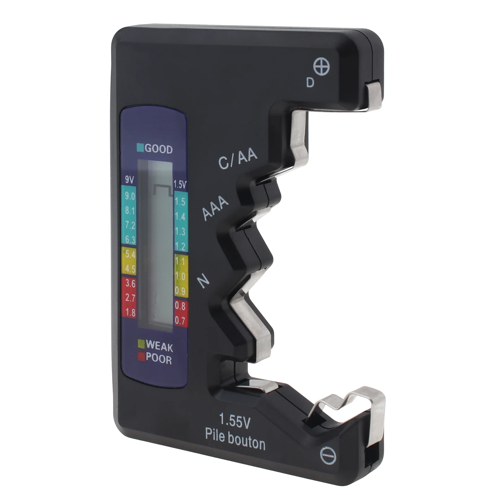 Portable Digital Battery Tester Display for D N AA AAA 9V 1.5V Button Cell  Capacity Check Detector Voltage Capacity Test Tool