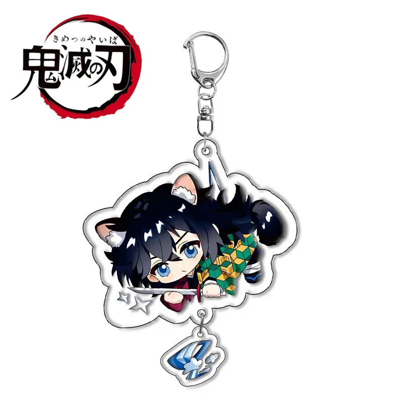 Demon Slayer Anime Acrylic Keychain Kamado Nezuko Design Cartoon Character Schoolbag Pendant Perfect Gift Kids Packaging Decor view 5