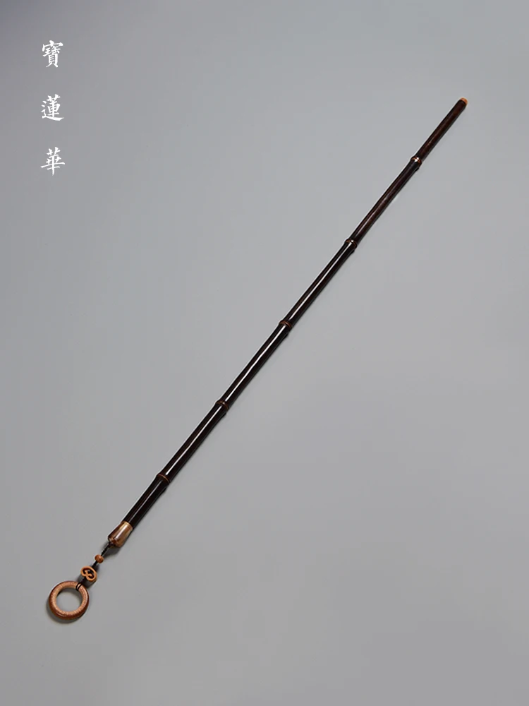 

Hanrted l Purple Bamboo Teaching Cuel And Precautionary Ruler with Inlaid Flowers Long Whipla Bamboo Tea Play