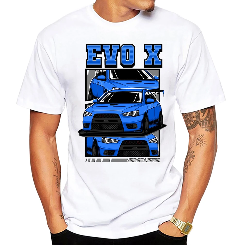 Summer Streetwear Race cars Lover T-Shirts Novelty Design evolution lancer x jdm car Sport Cars Print Casual Hip Hop Tshirt Top