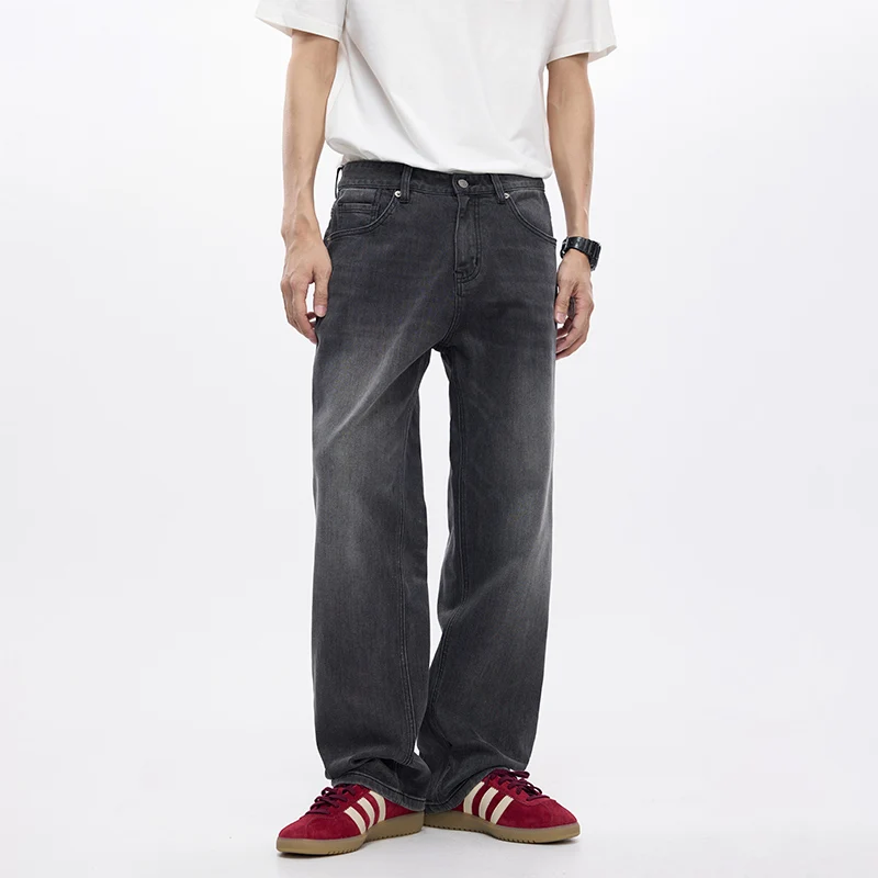 

Свободные прямые джинсы в американском ретро-стиле High Street из эластичного денима, 2840 Yards adowl Wall, молодежная повседневная одежда, весна-лето