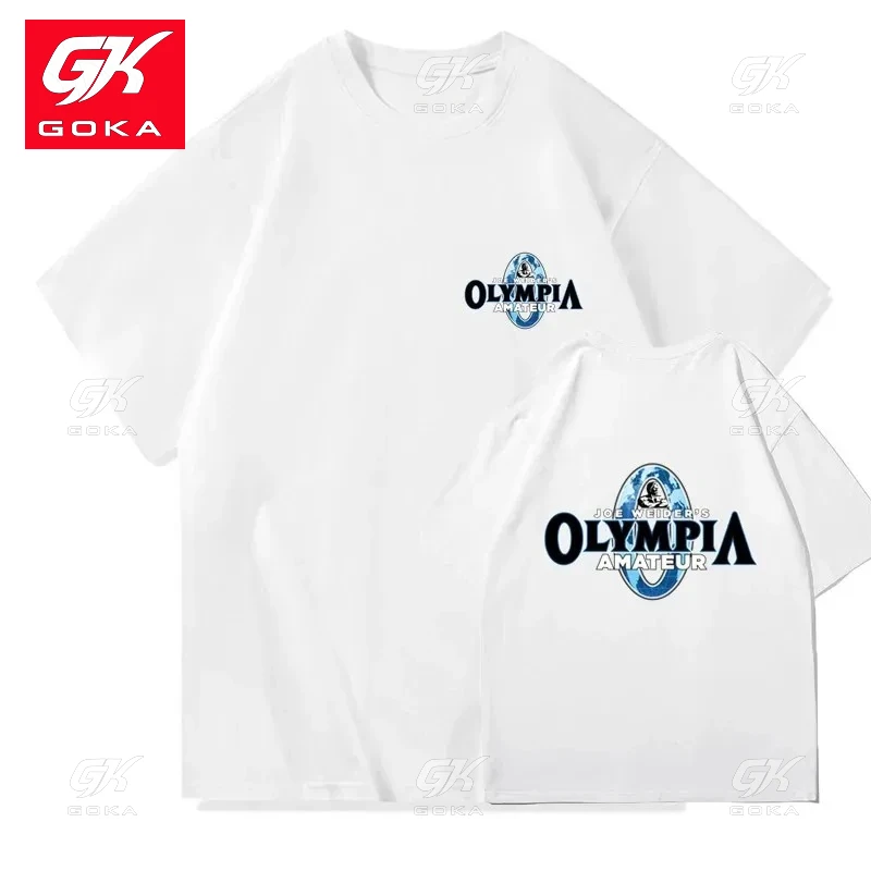 Summer 2024 OLYMPIA Men Gym Cotton Short Sleeve T Shirt Men Causal O-neck T-shirt Male High Quality Oversized Tees Unisex Tops