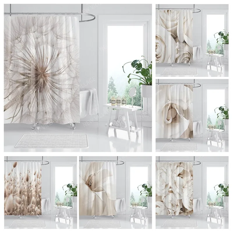 Waterproof fabric shower curtains Bathroom curtain accessories 180x200 Bath curtain for shower 240*200 nordic boho decoration