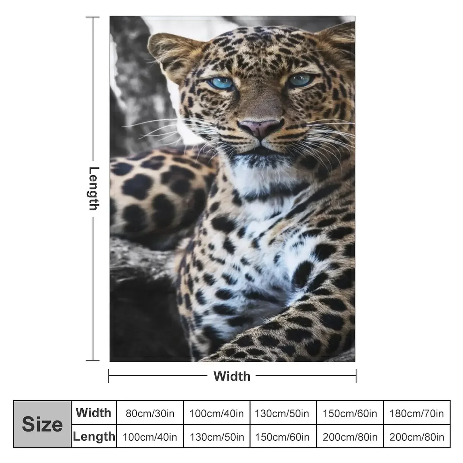 Blue-Green Eyed Leopard Throw Blanket Retros For Baby Comforter For Sofa Thin Picnic Bed linens Blankets