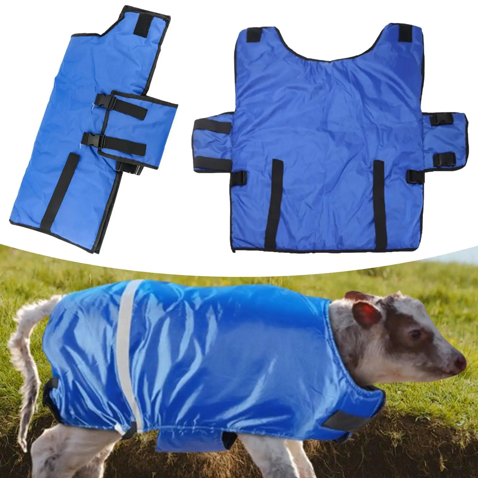 Calf Warm Clothes Calf Blankets Jacket Waterproof Keep Calves Warm Oxford Cloth Blue Calf Coat Windproof Calf Warming Blanket