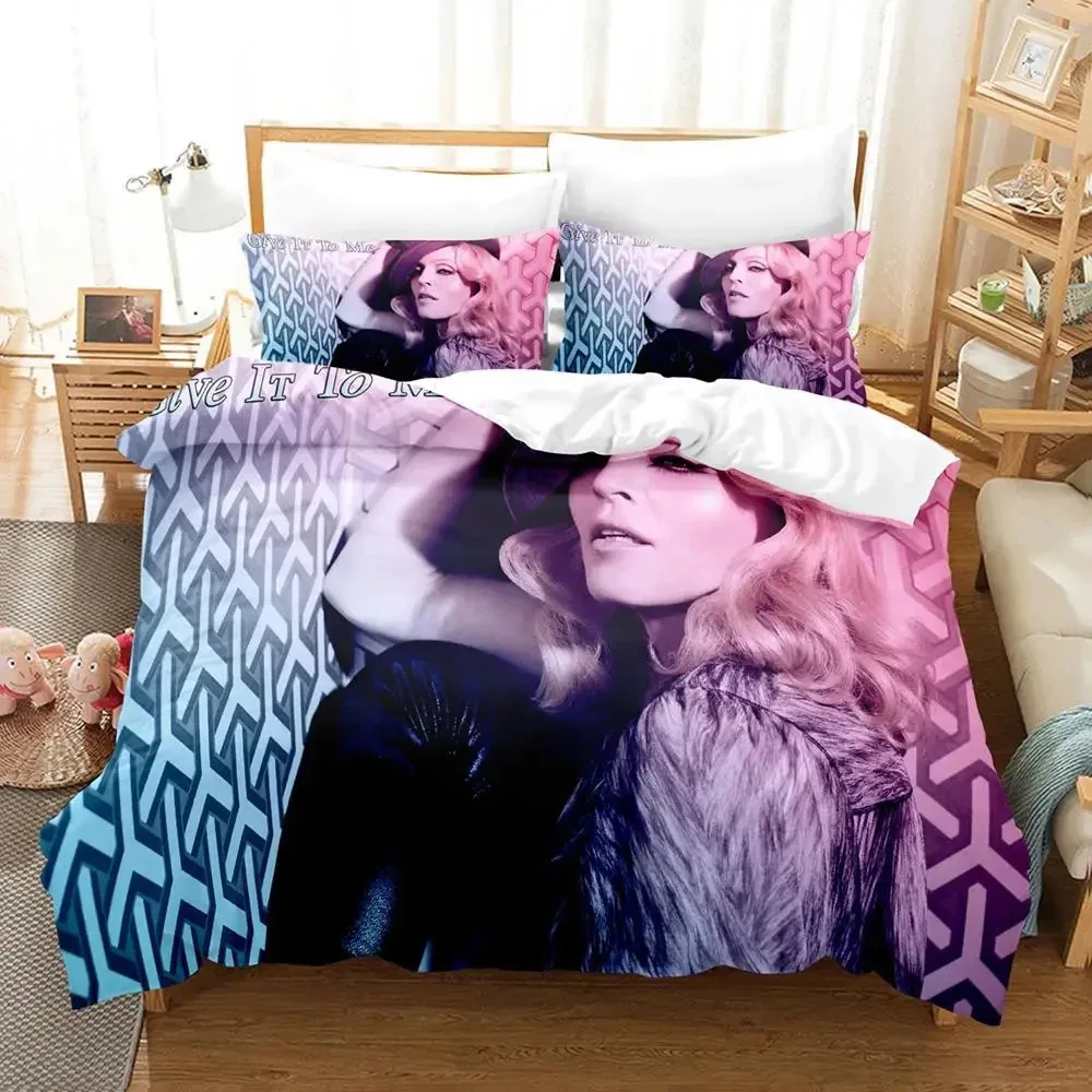 3PCS Single-sided Printed Bedding Set ,Comforter Madonna Duvet Bedding Cover Pillows Comfortable Bedspreads Queen Bedding Set