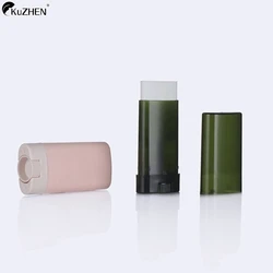 15ml 15g Empty Oval Lip Balm Tube Plastic White Solid Perfume Deodorant Containers Portable Makeup Lipstick Tubes