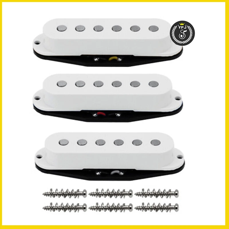 1 SET for Fende ST Electric Guitar Pickups SSS Single Coil Magnet Ceramic Bridge Middle And Neck Guitars Parts White