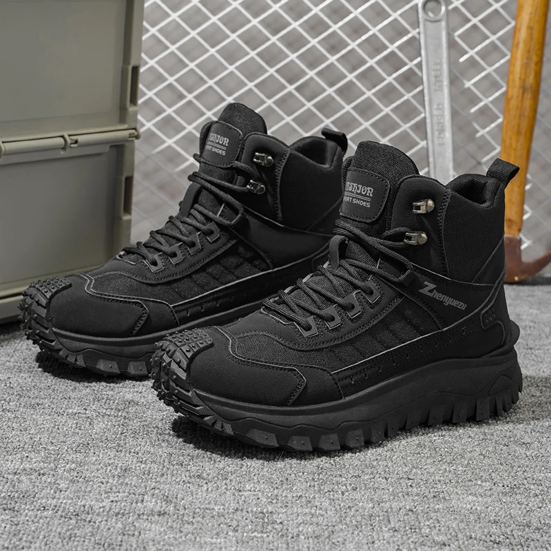 2026 New Outdoor Boots Men's High Top Thick Bottom Tactical Shoes Large Size 47 Hiking Sports Workwear Shoes 48 Casual Style - view 6