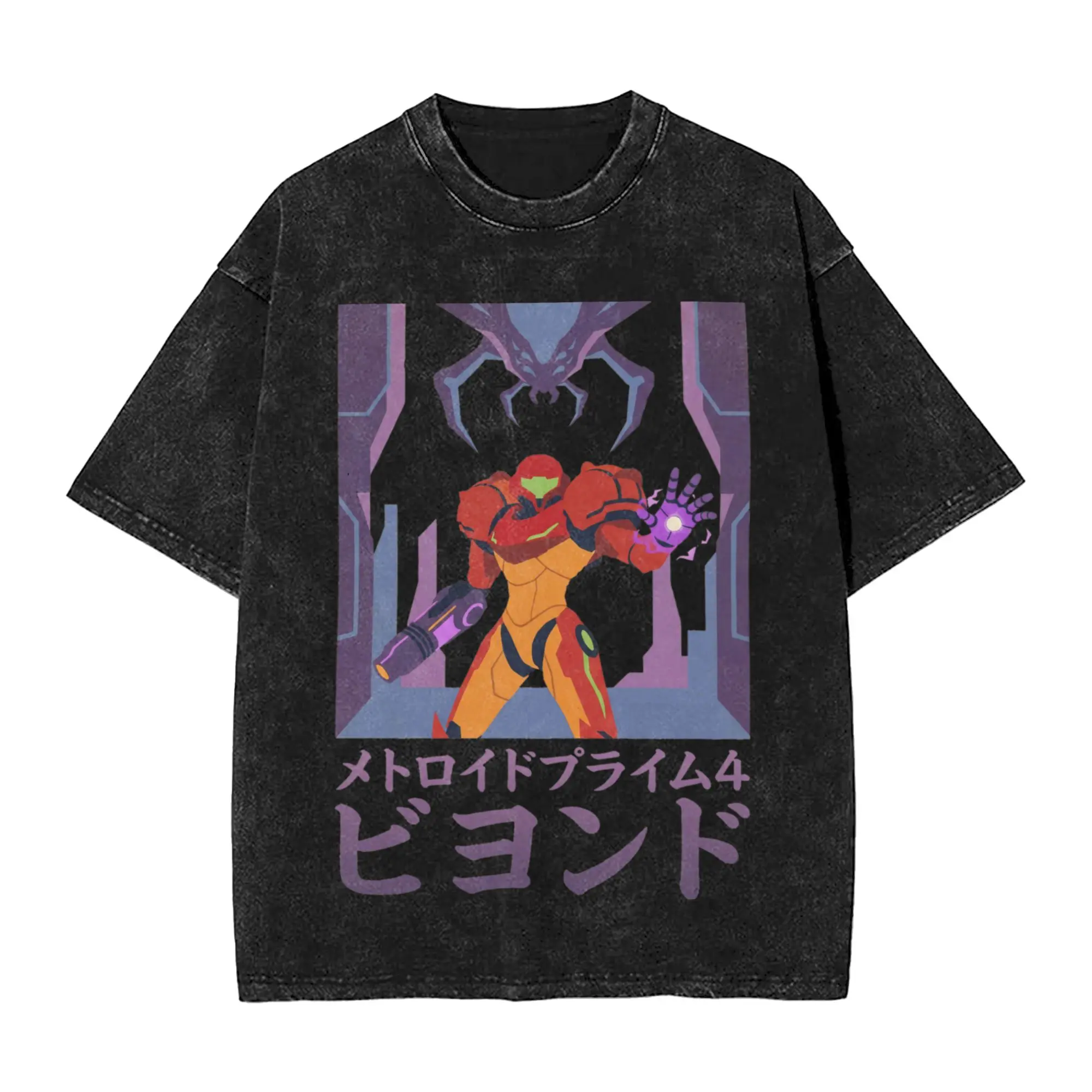 Metroids Hero Game Samus T-Shirt  Simple T Shirts Short-Sleeve Streetwear Tops Summer Cotton O-Neck Oversized Tees