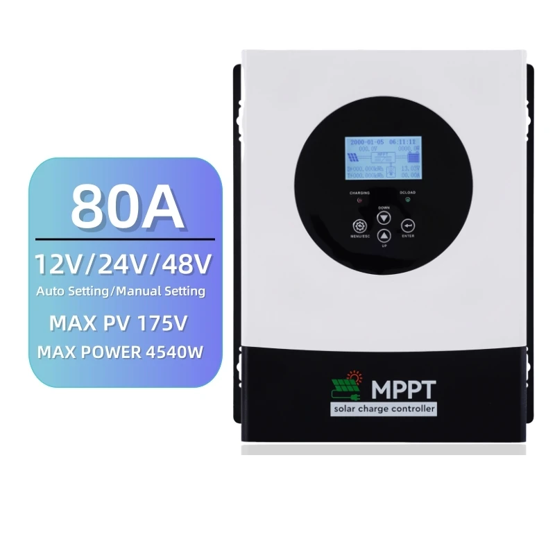 

80A 99% High Efficiency MPPT Solar Controller, Solar Accessories, 12V-48V Multi Voltage, Intelligent Solar Panel Charging Regula