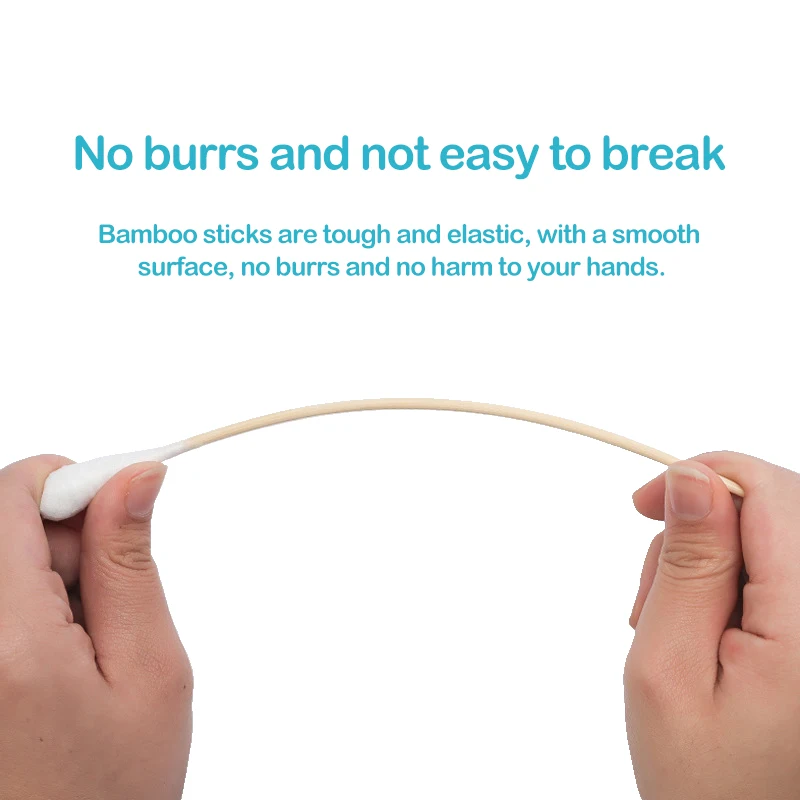 مسحة قطنية يمكن التخلص منها لتطهير الجروح ، عصا قطنية ، أداة تنظيف الأنف والأذن ، رأس كبير معقم ، ماكياج طويل ، 20 *