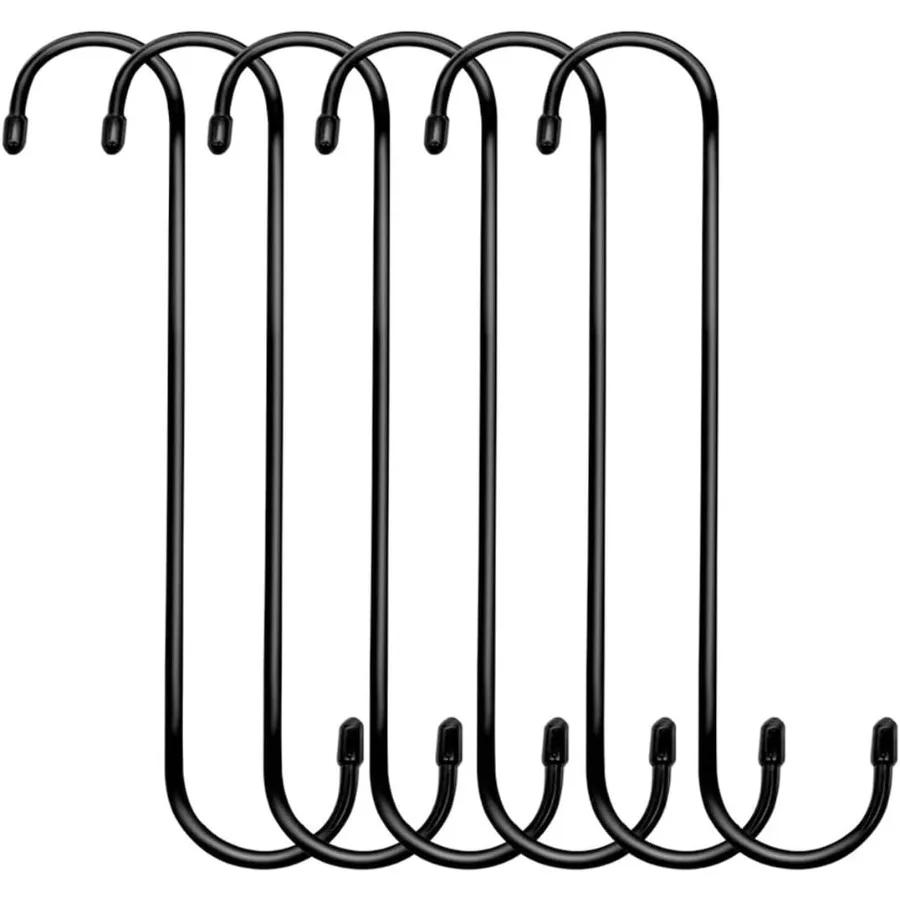 

Plant Hooks 6 Pack 10 inch BlackLarge Plant Hanger S Hook Garden Hooks for Plants Hanging Baskets Flower Pergola Garden Patio K
