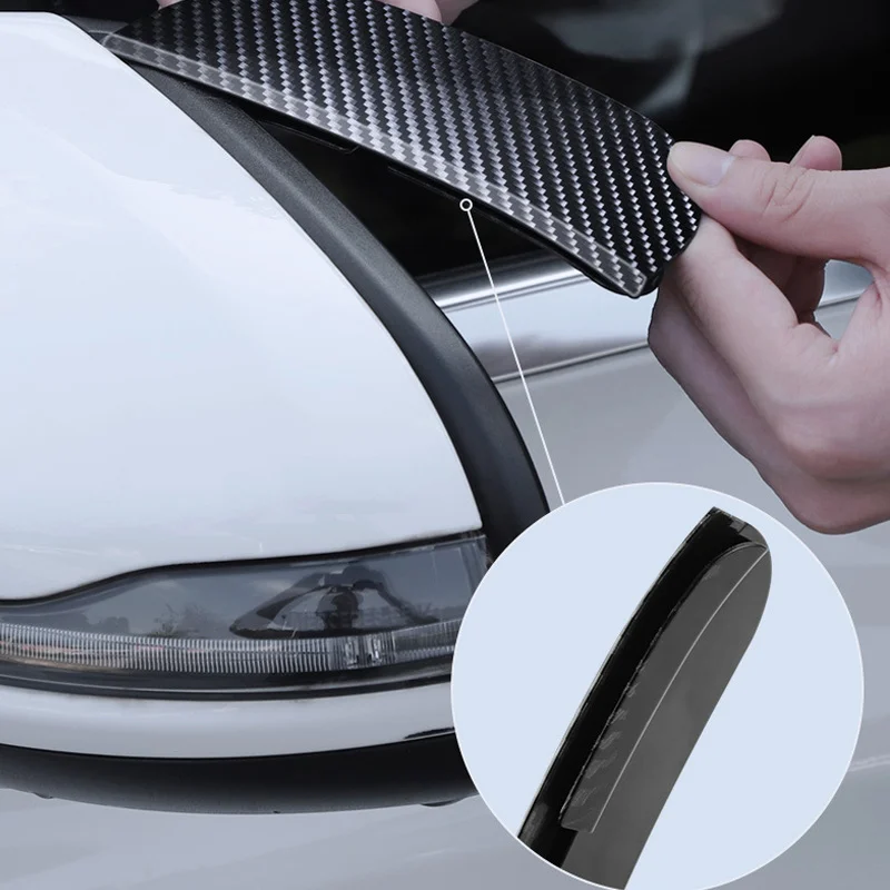2-teiliger Auto-Rückspiegel Regenschutz Visier Augenbrauen Imitation Carbonfaser Seitenspiegel-Schutz Regenabdeckung Auto-Zubehör – Detail 7