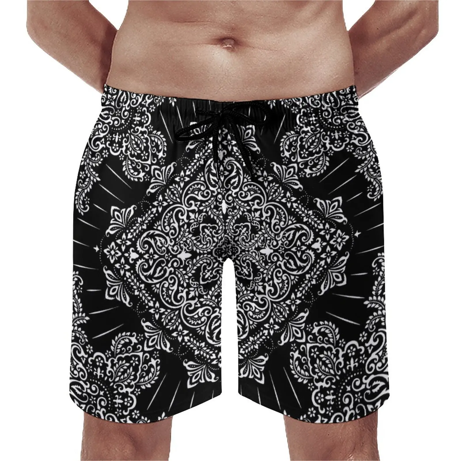 

Summer Men's Sports Shorts Custom Hawaii Holiday Polynesian Drawstring Beachwear Party Swimwear Cycling Shorts