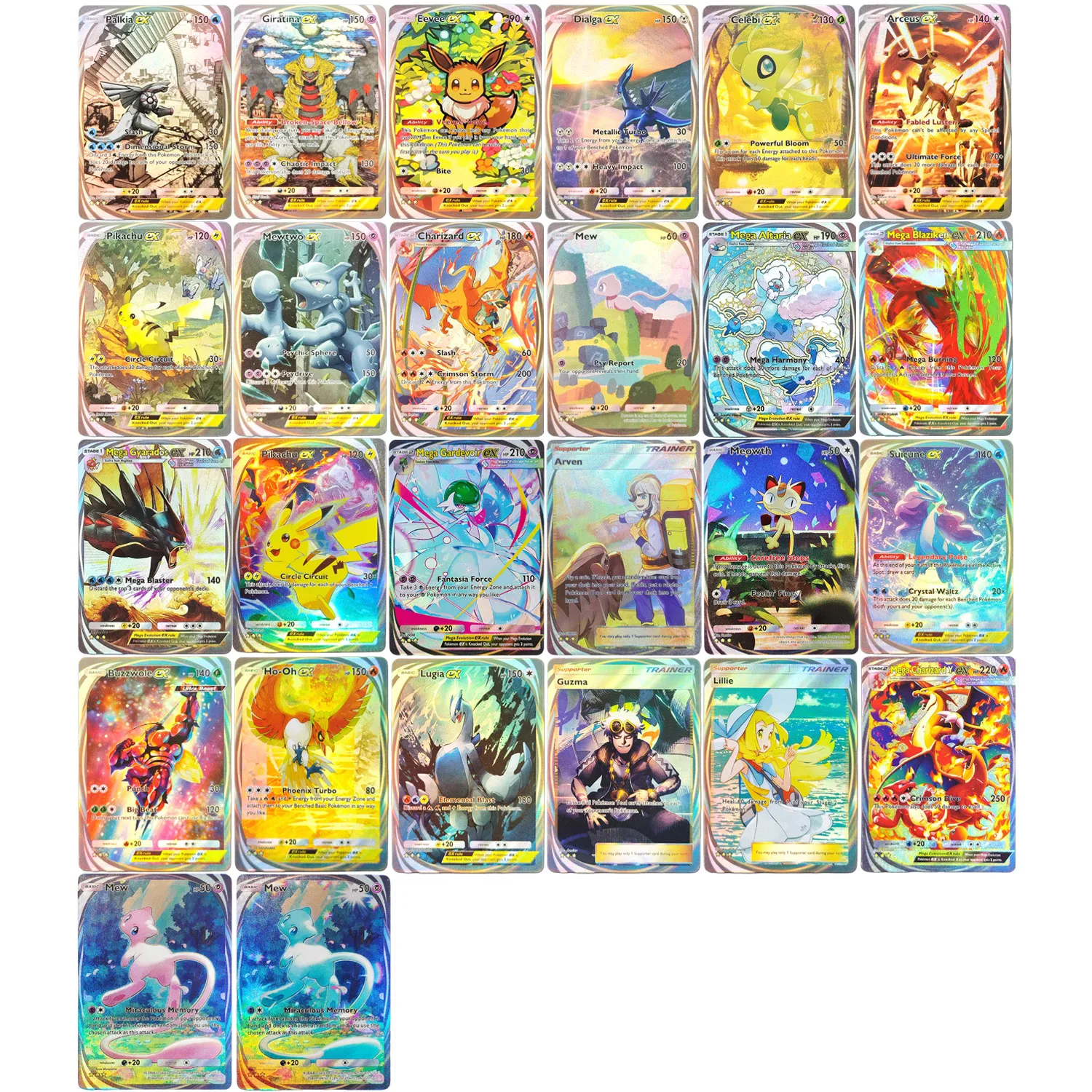 DIY Pocket English Immersive Rare Mew Charizard Eevee Gardevoir Meowth Altaria Blaziken Lillie Palkia Spielkarte Spielzeug