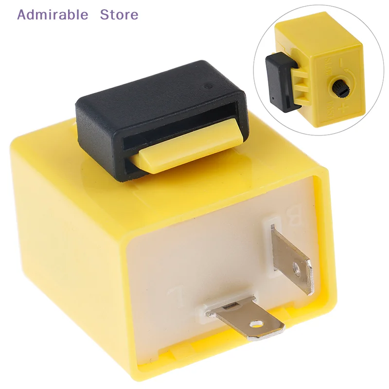[W]12V 2 Pin Adjustable Frequency LED Flasher Relay Turn Signal Blinker Indicator