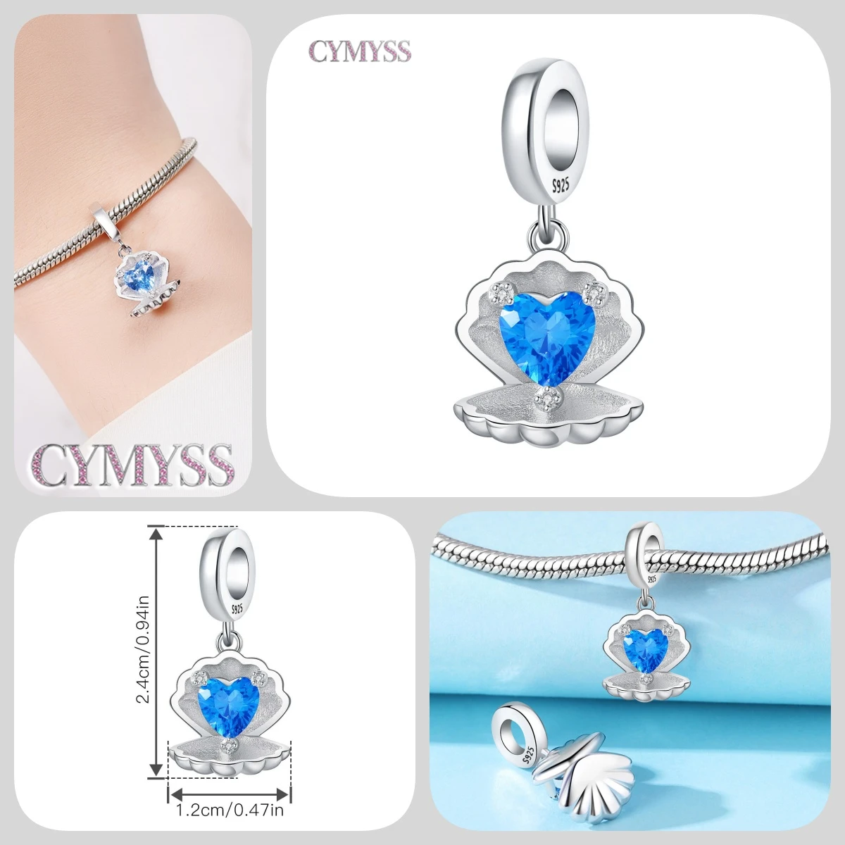 Zierlicher Anhänger aus 925er Sterlingsilber mit Engel-Gebetsperle, passend für Armreif, Armband, Halskette, DIY-Schmuck, Geburtstagsgeschenk für Frauen – Detail 3
