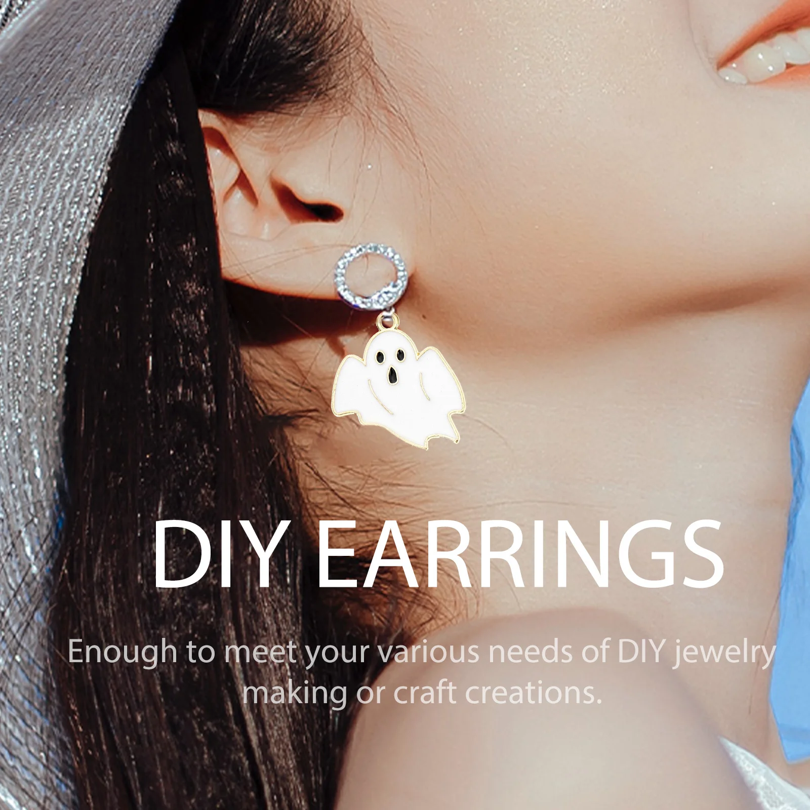 

20Pcs Alloy DIY Pendant Halloween Jewelry Pendants Earring Charms Necklace Charm Stuff for Teens Ghost Charms Halloween Pendant