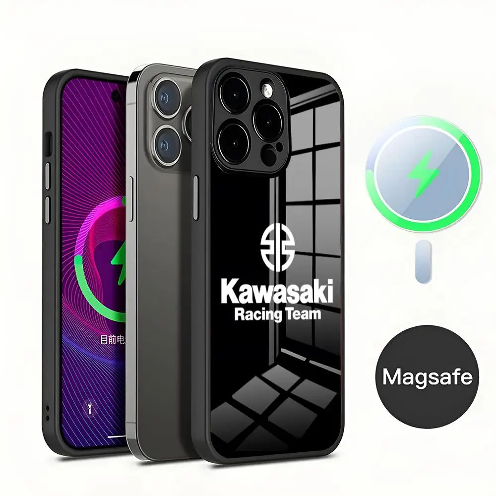 Maisto k-kawasakies funda de teléfono para motocicleta magnética para Iphone 16 15 13 12 14 11 Pro Max Mini X Xr Xs 8 resistente al desgaste 7 Puls 6 M